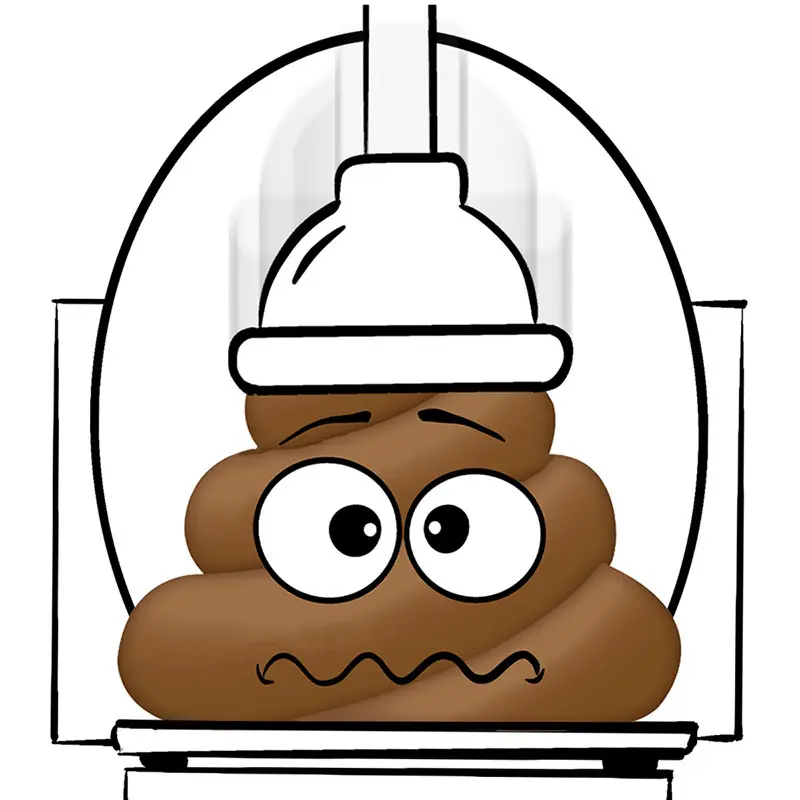 Poop being plunged down a toilet