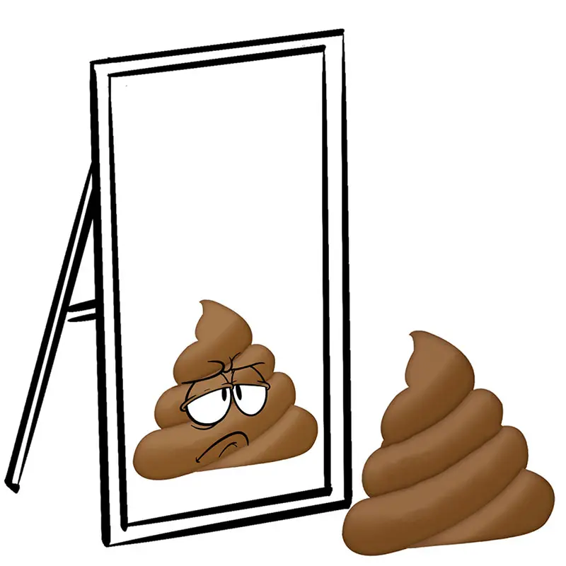 Poop in a mirror